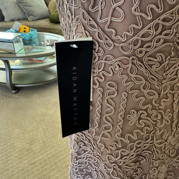 AIDAN MADDOX DRESS size 4 new with tags prom wedding party mauvish brown - Picture 4 of 14